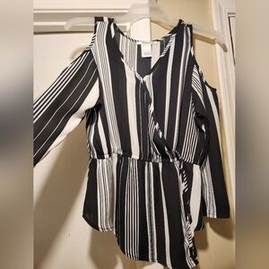 Black and white blouse